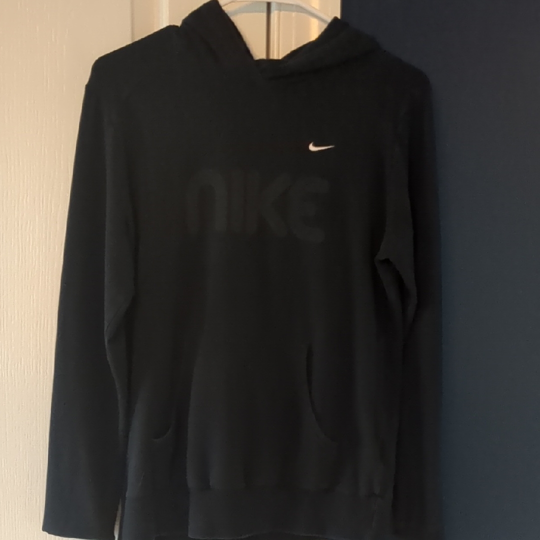 Nike Women Black Hoodie With White Logo